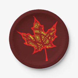 Fiery Leaf Pappteller