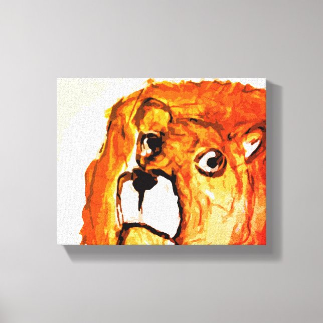 Fiery Lion Stretched Canvas Print Leinwanddruck (Vorderseite)