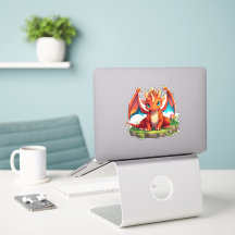 Fiery Niedlicher Chibi Dragon Sticker für Notebook