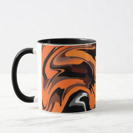 Fiery Orange Abstrakt Swirl Pattern Tasse