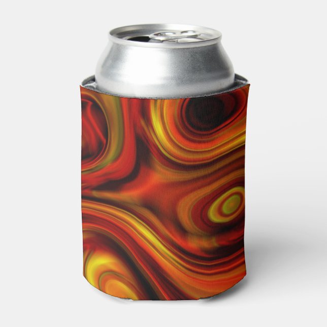 Fiery Orange und Yellow Pattern Dosenkühler (Kanne Vorderseite)