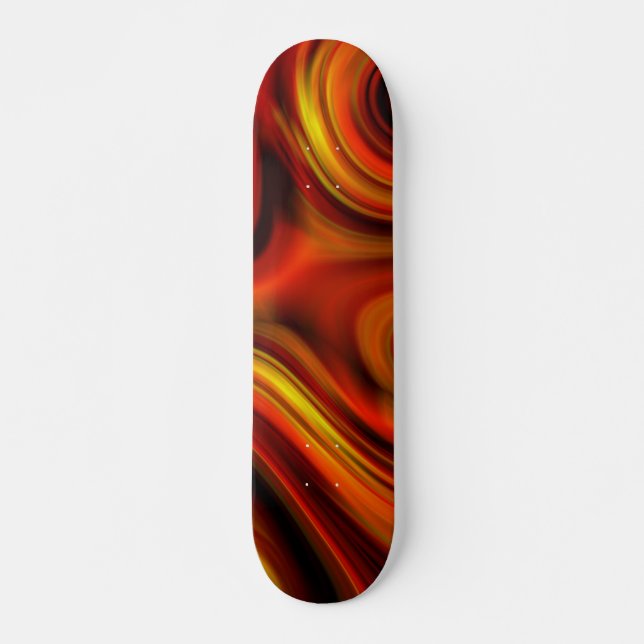 Fiery Orange und Yellow Pattern Skateboard (Vorne)