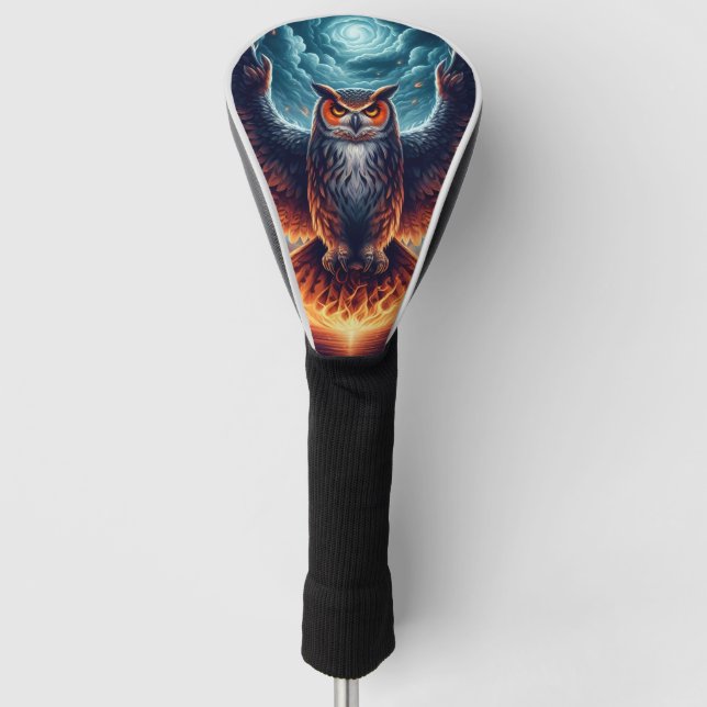 Fiery Owl Phoenix Ascension Golf Headcover (Vorderseite)