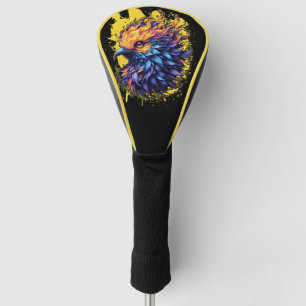 Fiery Phoenix Bird Art Golf Headcover