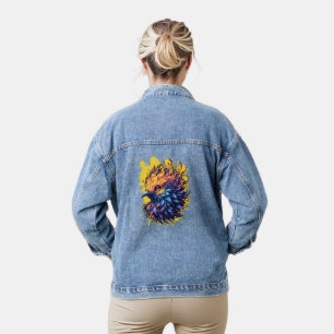 Fiery Phoenix Bird Art Jeansjacke
