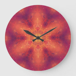 Fiery Phoenix Burning Snowflake Große Wanduhr