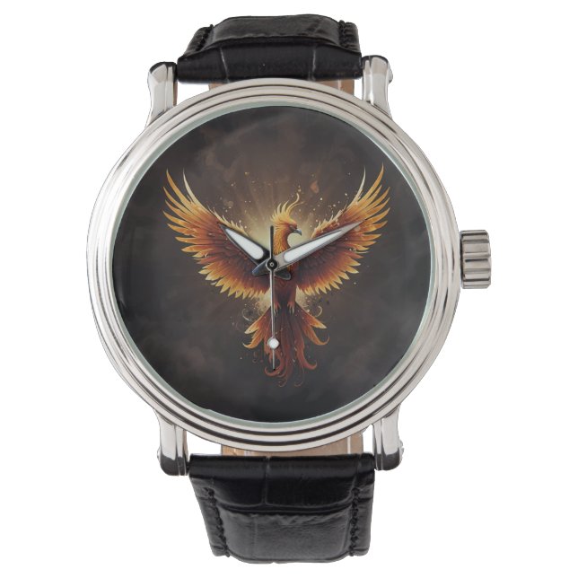 Fiery Phoenix Cushion Armbanduhr (Vorderseite)