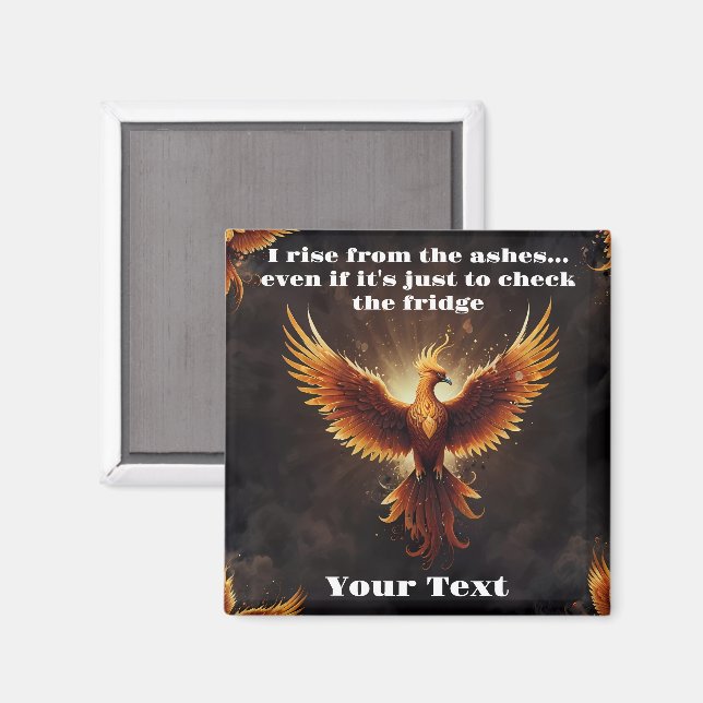 Fiery Phoenix Cushion Magnet (Vorderseite/Rückseite)