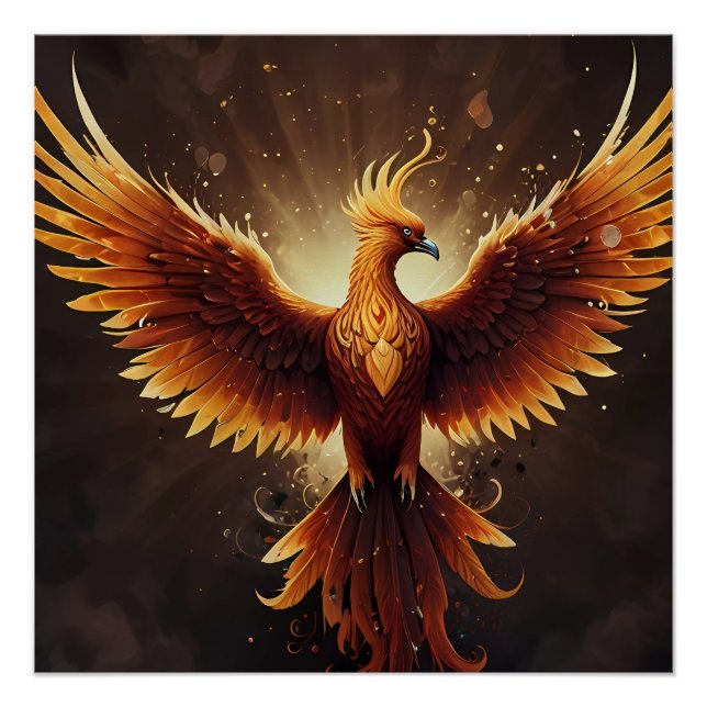 Fiery Phoenix Cushion Poster (Vorderseite)
