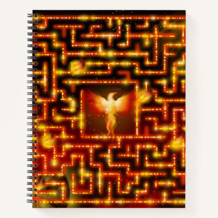 Fiery Phoenix Maze Notebook Notizbuch