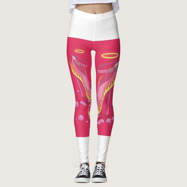 Fiery Pink Angel Heelses Leggings 🔥 😇 (Vorderseite)