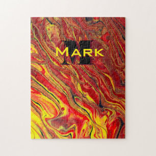 Fiery Red Acrylic Flow Art