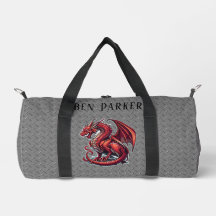 Fiery Red Dragon auf Metall Diamond Plättchen Cust