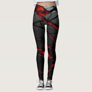 Fiery Red High Waisted Athletic Leggings