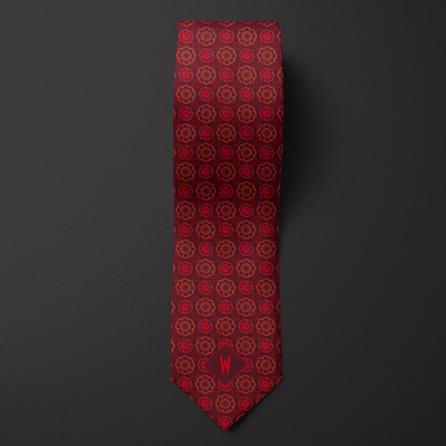 Fiery Red Mandala Monogram Krawatte (Von Creator hochgeladen)