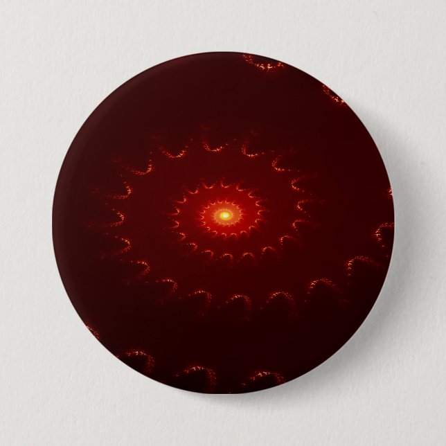Fiery Red Sparkle Swirl Gradient Button (Vorderseite)