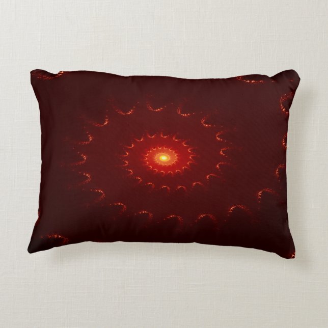 Fiery Red Sparkle Swirl Gradient Dekokissen (Rückseite)