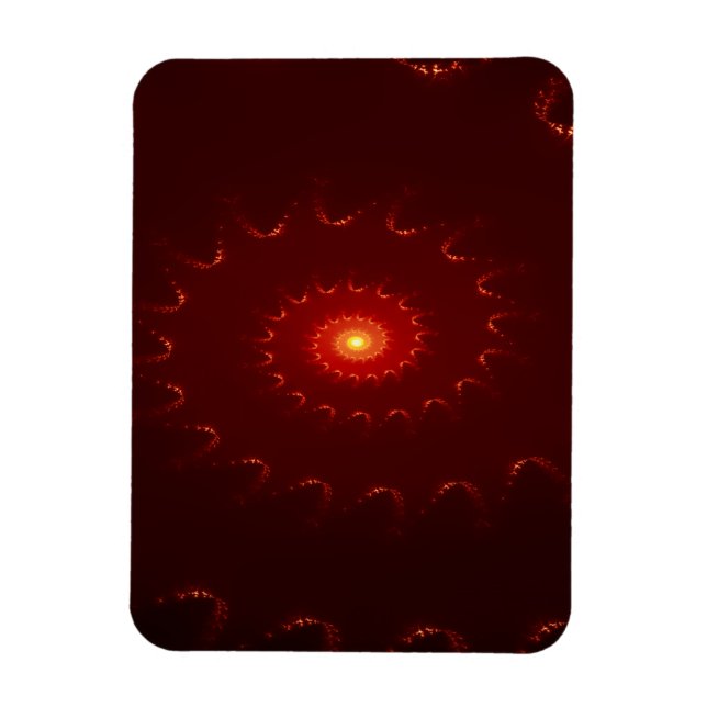 Fiery Red Sparkle Swirl Gradient Magnet (Vertikal)