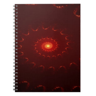 Fiery Red Sparkle Swirl Gradient Notizblock