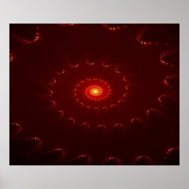 Fiery Red Sparkle Swirl Gradient Poster (Vorne)
