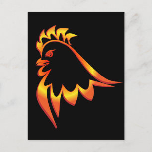 Fiery Rooster Postkarte