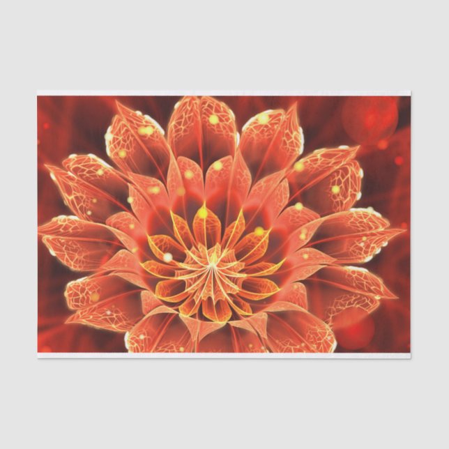 Fiery Ruby Red and Yellow Gazania Treasania Blume Seidenpapier (Vorderseite)