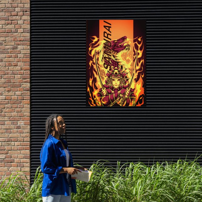 Fiery Samurai Rising Poster (Von Creator hochgeladen)