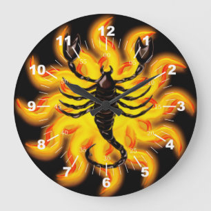 Fiery Scorpio Große Wanduhr