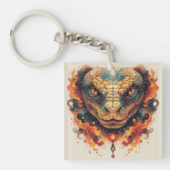 Fiery Serpent mit dynamischer Energie Schlüsselanhänger (Vorderseite)