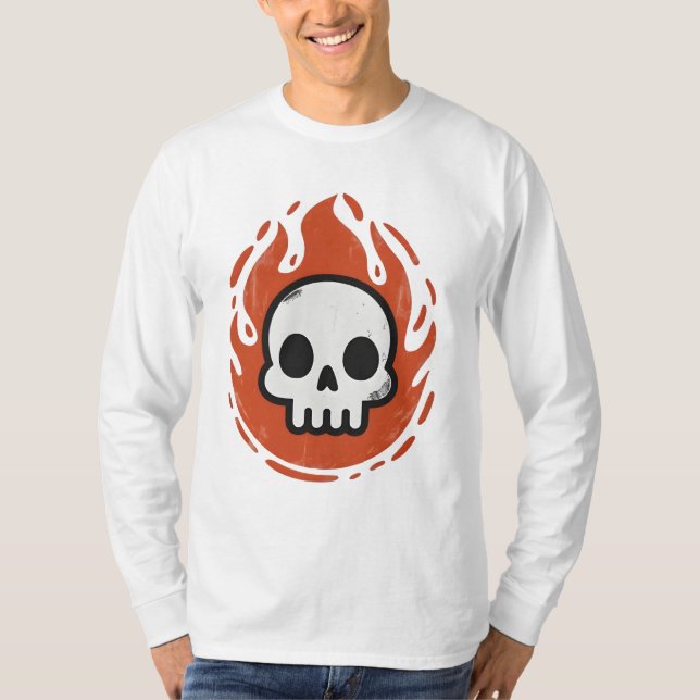 Fiery Skull Emblem T-Shirt (Vorderseite)