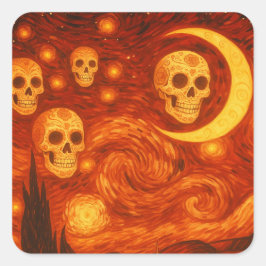 Fiery Skulls: Starry Sky Sticker