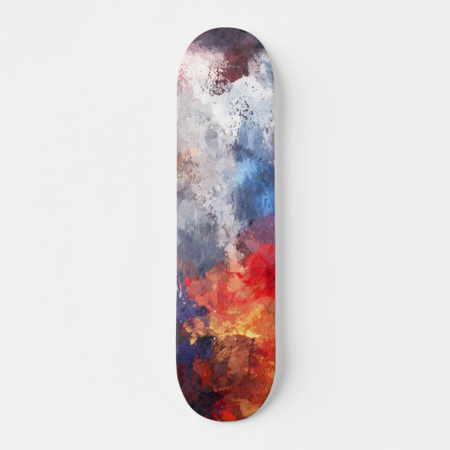 Fiery Sky Storm Abstract Skateboard (Vorne)