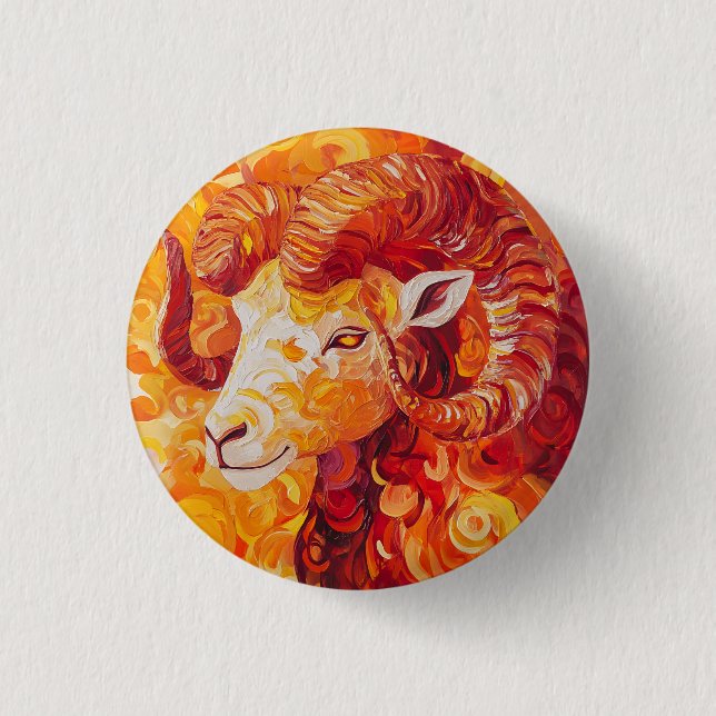 Fiery Solar Capricorn Spirit Button (Vorderseite)