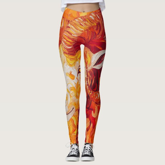 Fiery Solar Capricorn Spirit Leggings (Vorderseite)