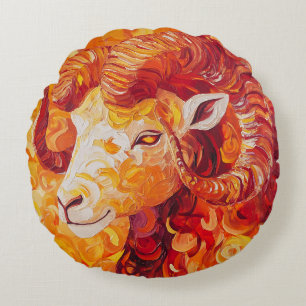 Fiery Solar Capricorn Spirit Rundes Kissen
