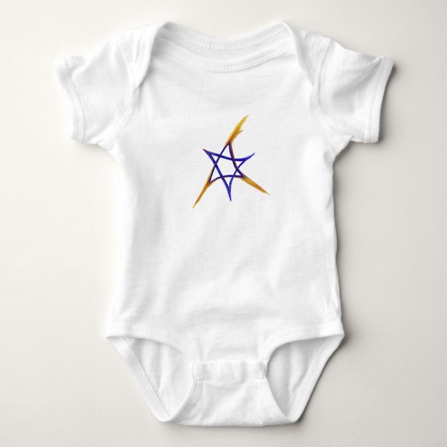Fiery Star von David Baby Bodysuit Strampler (Vorderseite)
