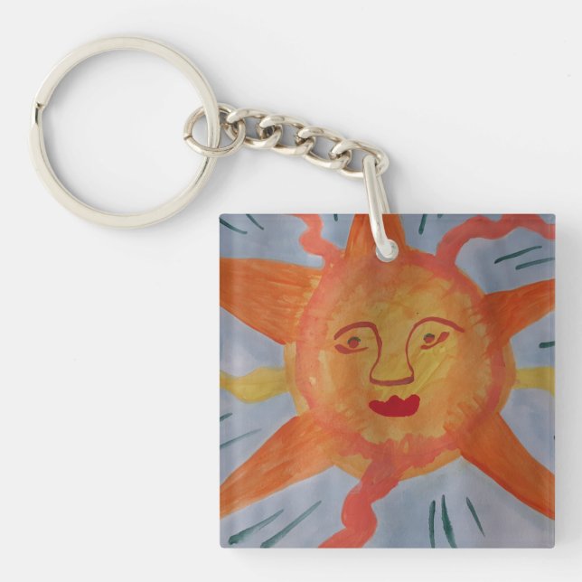 Fiery Sun Acrylic Key Ring Schlüsselanhänger (Vorderseite)