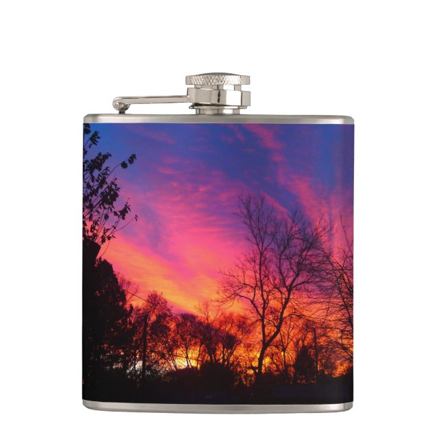 Fiery Sunset Flask Flachmann (Vorderseite)