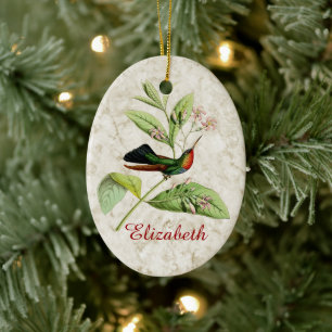 Fiery Throated Hummingbird-Ornament Keramik Ornament