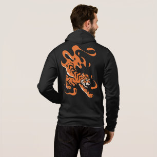 Fiery Tiger: Asiatisches kühnes Design Hoodie