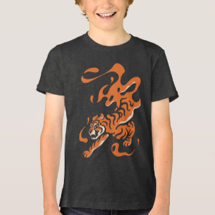 Fiery Tiger: Asiatisches kühnes Design Tri-Blend Shirt