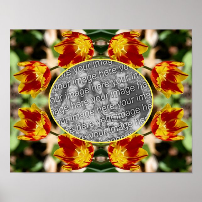 Fiery Tulip-Blume gestalten Ihr eigenes Foto Poster (Vorne)