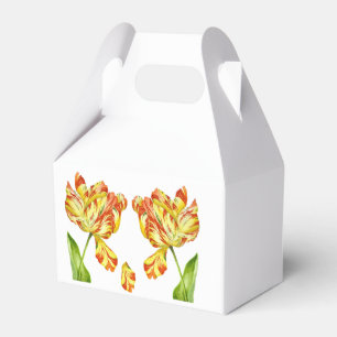 Fiery Tulips on a Favor Box Geschenkschachtel