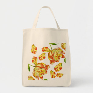 Fiery Tulips on a Grocery Tasche