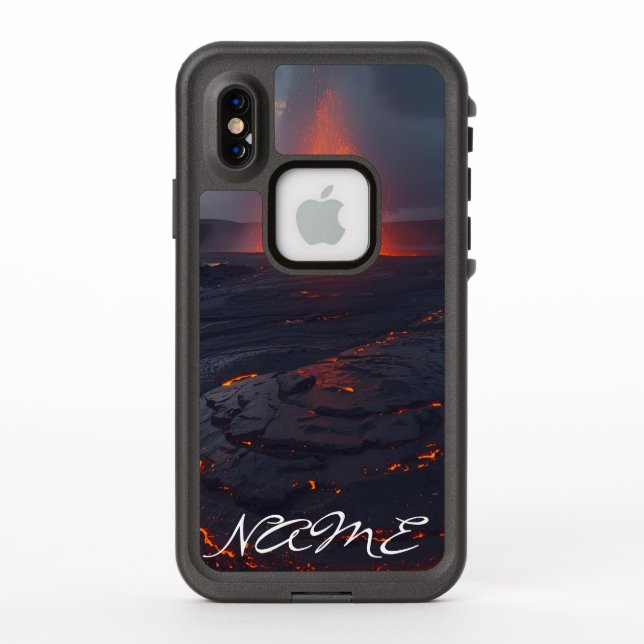 Fiery Volcano Art Phone Case - Name Customizing (Rückseite)