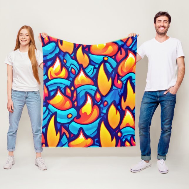 Fiery Waves Abstrakt Art Fleecedecke (Beispiel)