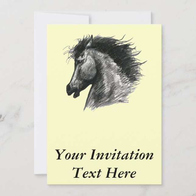 Fiery Wild Horse Einladung (Vorderseite)
