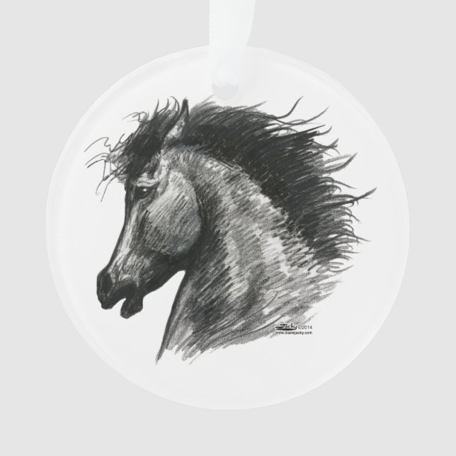 Fiery Wild Horse Ornament (Vorderseite)