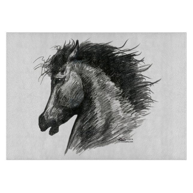 Fiery Wild Horse Schneidebrett (Vorderseite)