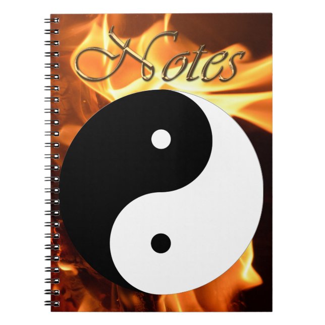 Fiery Yin und Yang Asian Symbol der Balance Notizblock (Vorderseite)